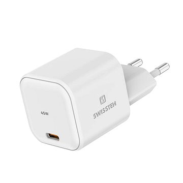 E-shop Swissten Power Adapter GaN 1x USB-C 45W Power Delivery Weiß
