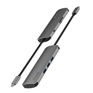 Swissten USB-C HUB 6-IN-1 (USB-C PD, 3x USB 3.0, SD, MICRO SD) Aluminium