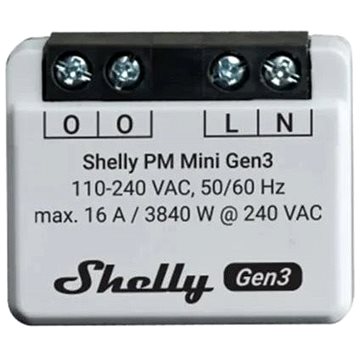 E-shop Shelly PM Mini Gen3 Leistungsmessmodul bis zu 16A (WiFi, Bluetooth)