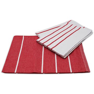 Home Elements Set utěrek z egyptské bavlny 50×70 cm, 3 ks, Pruhy červené