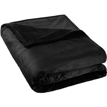 Tectake Hřejivá deka mikroplyš, 220×240 cm,černá