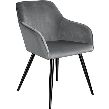 Židle Marilyn sametový vzhled černá, šedo, černá