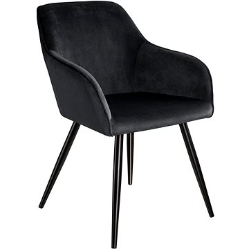 Židle Marilyn sametový vzhled černá, černá