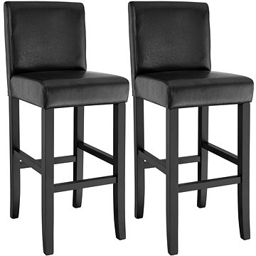 2 Barové židle dřevěné černé