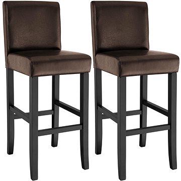 2 Barové židle dřevěné hnědé