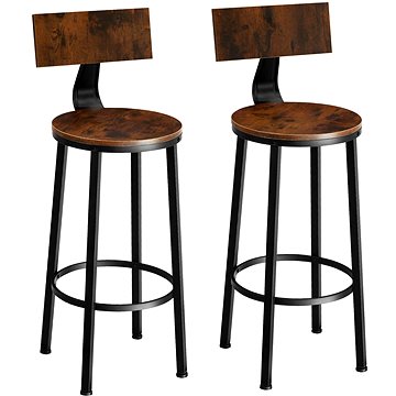 2 Barové židle Poole Industrial tmavé dřevo