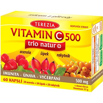 TEREZIA Vitamin C 500mg TRIO NATUR+ cps.60