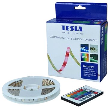 E-shop Tesla LED Streifen, 30LED/ m, Länge 3 m + 1,5 m, 10 mm, RGB, SMD5050, IP20