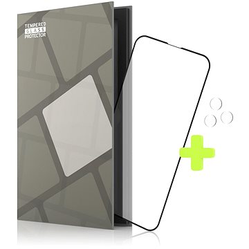 Tempered Glass Protector rámečkové pro iPhone 13 Pro / iPhone 13, černé + sklo na kameru (Case Frien