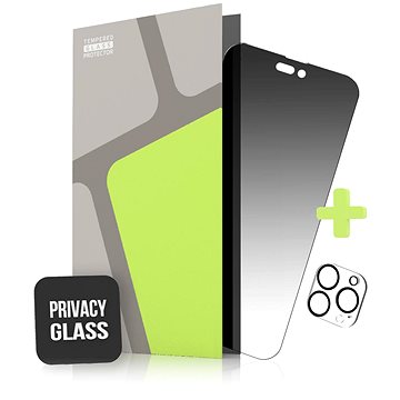E-shop Tempered Glass Protector für iPhone 14 Pro - Privacy Glass + Kameraglas (Case Friendly)