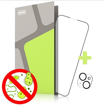 E-shop Tempered Glass Protector Antibacterial für iPhone 14 (Case Friendly) + Kameraglas
