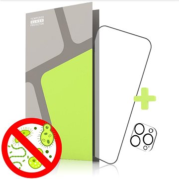 E-shop Tempered Glass Protector Antibacterial für iPhone 14 Pro (Case Friendly) + Kameraglas
