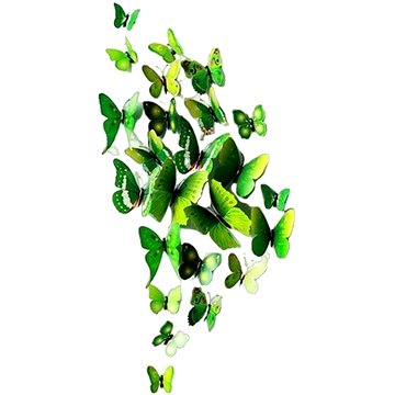 Sada zelených dekoračních motýlů 12ks