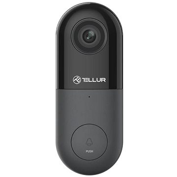Tellur Video DoorBell WiFi, 1080P, PIR, Wired, Black