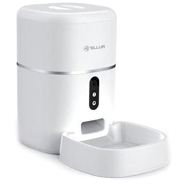 Tellur WiFi Smart Pet Feeder-dávkovač krmiva, UltraHD kamera, 4 L, biela