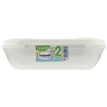 E-shop Tontarelli Nuvola Lebensmittelbehälter - 2 x 2 Liter - rechteckig - transparent/blau