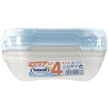 E-shop Tontarelli Lebensmittelbehälter 4x0,5 L Nuvola hellblau