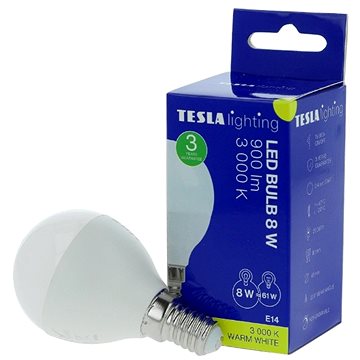 E-shop TESLA LED Birne Miniglobe BULB E14 - 8 Watt - warmweiß
