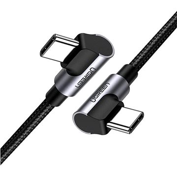 E-shop UGREEN Angled USB-C M/M Cable Aluminium Shell with Braided 2 m Black