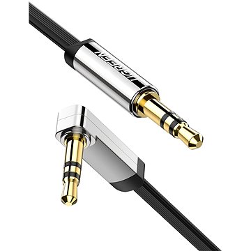 E-shop Ugreen 3.5mm Male to 3.5mm Male Straight to Angle flat Cable 1m (Black)