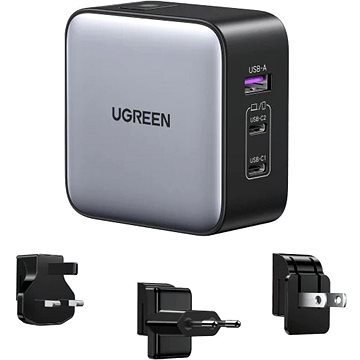 E-shop Ugreen USB-A+2*USB-C 65W GaN Tech Worldwide Travel Fast Charger
