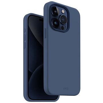 E-shop UNIQ Lino Hue MagClick Schutzhülle für iPhone 15 Pro, Navy (Blau)