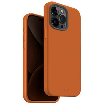 E-shop UNIQ Lino Hue MagClick Schutzhülle für iPhone 15 Pro Max, Sunset (Orange)