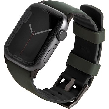 E-shop UNIQ Linus Airsoft Silikonarmband für Apple Watch 42 mm / 44 mm / 45 mm / Ultra 49 mm - grün