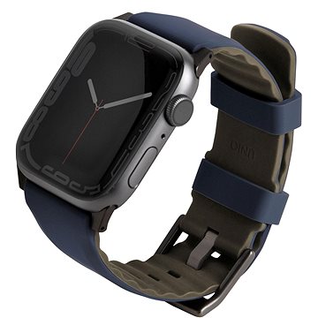 E-shop UNIQ Linus Airsoft Silikonarmband für Apple Watch 42 mm / 44 mm / 45 mm / Ultra 49 mm - blau