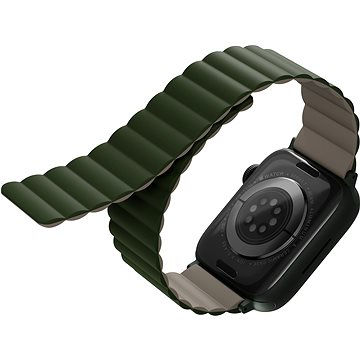 E-shop Uniq Revix Reversible Magnetic Armband für Apple Watch 41/40/38MM grün/beige