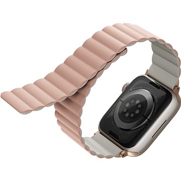 E-shop Uniq Revix Reversible Magnetic Armband für Apple Watch 42/44/45/Ultra 49mm rosa/beige