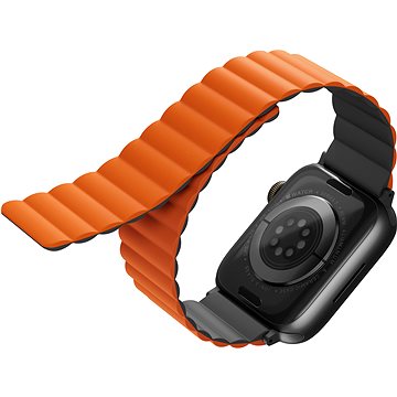 E-shop Uniq Revix Reversible Magnetic Armband für Apple Watch 42/44/45/Ultra 49mm grau/orange