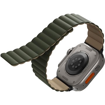 E-shop UNIQ Revix Reversible Magnetarmband für Apple Watch 42/44/45/Ultra 49mm grün/braun