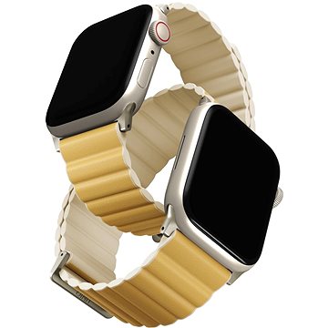 E-shop Uniq Revix Premium Edition Reversible Magnetic Armband für Apple Watch 41/40/38mm gelb/beige