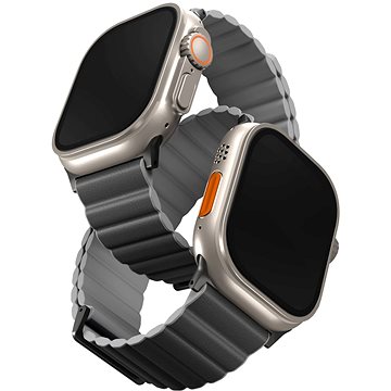 E-shop Uniq Revix Premium Edition Reversible Magnetic Armband für Apple Watch 49/45/44/42mm dunkelgrau/hell