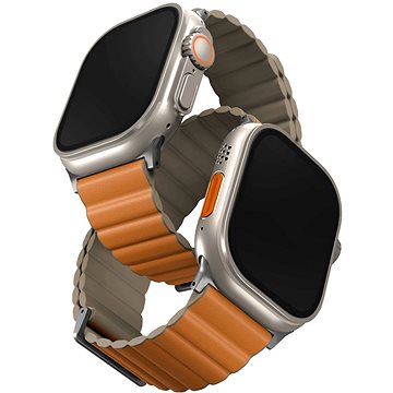 E-shop Uniq Revix Premium Edition Reversible Magnetic Armband für Apple Watch 49/45/44/42mm orange/khaki