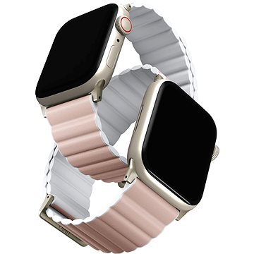 E-shop Uniq Revix Premium Edition Reversible Magnetic Armband für Apple Watch 49/45/44/42mm rosa/weiß