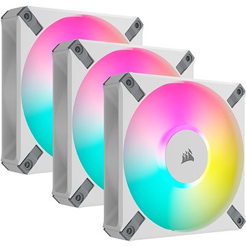 E-shop Corsair iCUE AF120 RGB ELITE Triple Pack White + Lightning Node Core White