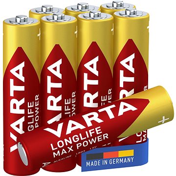 VARTA alkalická baterie Longlife Max Power AAA 5+3 ks