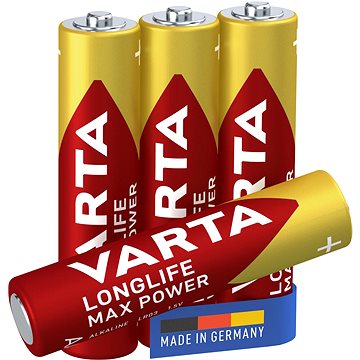 VARTA alkalická baterie Longlife Max Power AAA 4 ks