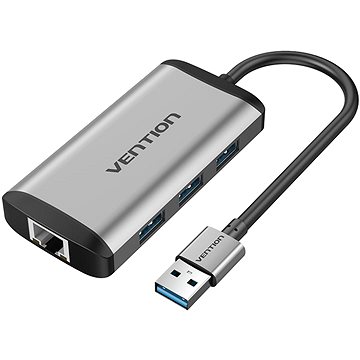Vention USB 3.0 to 3x USB 3.0 + RJ-45 Gigabit Ethernet Adapter