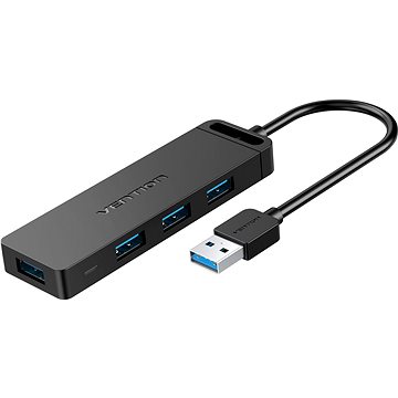 E-shop Vention 4-Port USB 3.0 Hub with Power Supply 0,15 m Black