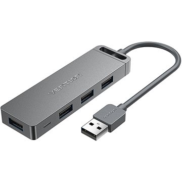 E-shop Vention 4-Port USB 2.0 Hub With Power Supply 0.15M Gray