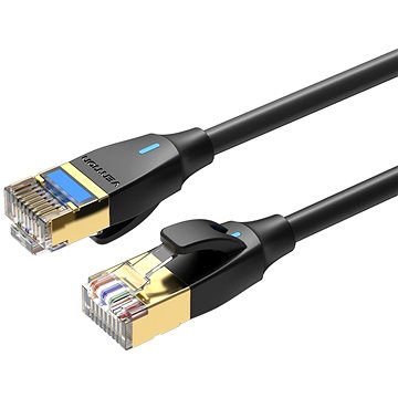 E-shop Vention Cat.8 SFTP Patch Cable 0.5m Black Slim Type