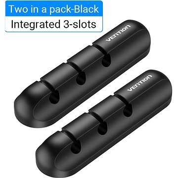 E-shop Vention 3 Ports Desktop Cable Manager Black - 2 Stück Packung