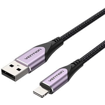 E-shop Vention MFi Lightning to USB Cable Purple 1M Aluminum Alloy Type