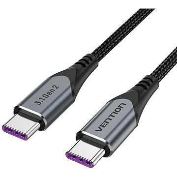 Vention USB-C 3.1 Gen 2 100W 10Gbps Cable 1M Gray Aluminum Alloy Type
