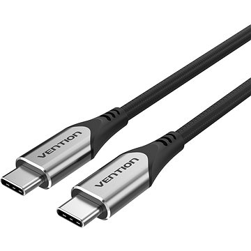 E-shop Vention Nylon Braided Type-C (USB-C) Cable (4K / PD / 60 Watt / 5 Gbps / 3A) - 1 m - grau