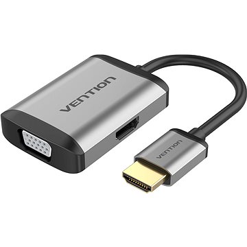 E-shop Vention HDMI to HDMI + VGA Converter 0.15m Gray Metal Type