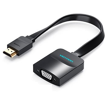 E-shop Vention Flat HDMI to VGA Converter with Female Micro USB and Audio Port 0.15m Black